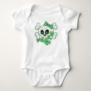 Cute Skull with Shamrocks Baby Bodysuit