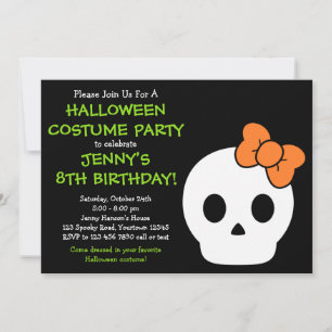 Cute SkullHalloween Invitation