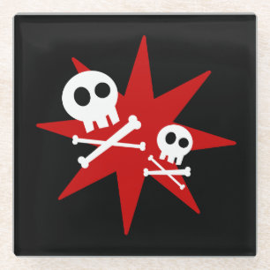 Cute Skulls Glass Coaster