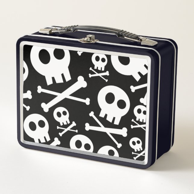 Cute Skulls Metal Lunch Box (Front)