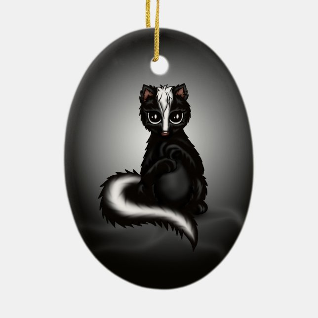 cute Skunk Ceramic Tree Decoration (Back)