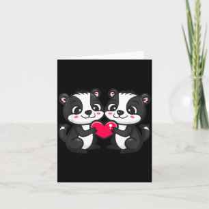 Cute Skunk In Love Couple Heart _ Valentines Day  Card