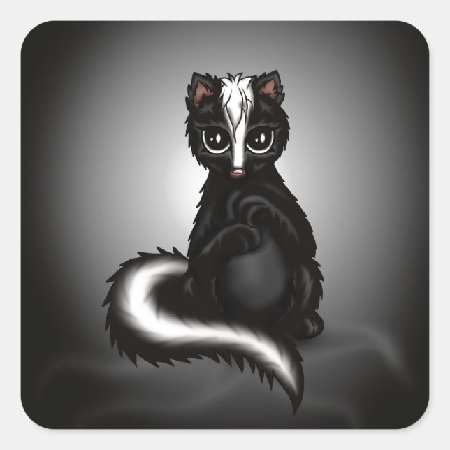 cute Skunk Square Sticker (Front)