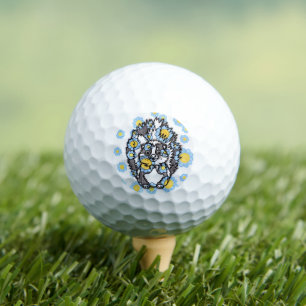 Cute Skunk with Blue Flowers Golf Balls