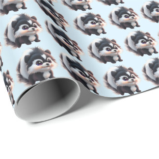 Cute skunk woodland animals forest friends wrapping paper