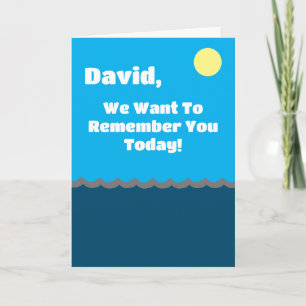 Cute Sky Blue and Ocean Blue Birthday Card