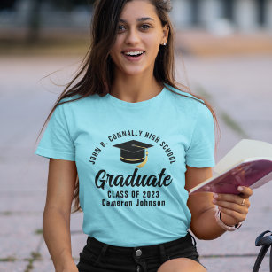 Cute Sky Blue Graduate Personalised 2024 Graduate T-Shirt