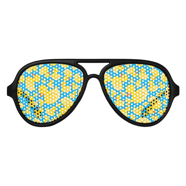 Cute sky blue rubber ducks aviator sunglasses (Front)