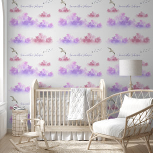 Cute sky pink white clouds wallpaper