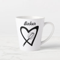 Cute Slanted Heart Whisk Bakery Baker Cake
