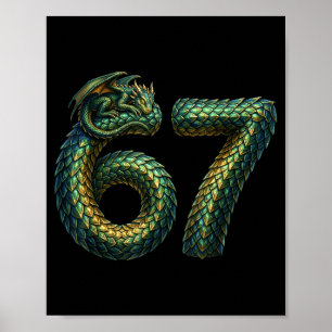 Cute Sleeng Dragon 67 Cool Six-seven Funny Six Sev Poster