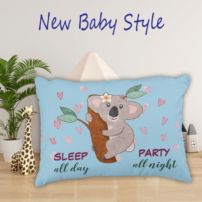 Cute Sleep All Day Koala Bear Baby Decorative Cushion (Creator Uploaded)