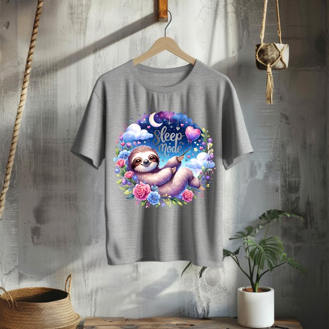 Cute Sleep Mode Sloth Night Sky T-Shirt (Creator Uploaded)