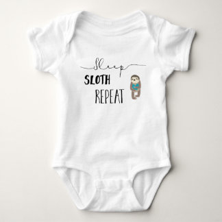 Cute Sleep Sloth Repeat Baby Bodysuit