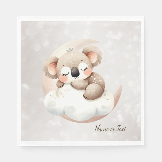 Cute Sleeping Baby Animals Beautiful Napkin (Front)