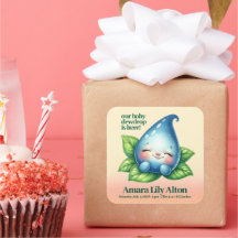 Cute Sleeping Baby Dewdrop Baby Shower Welcome