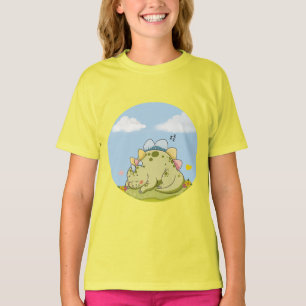 Cute Sleeping Baby Dinosaur Kids T-Shirt