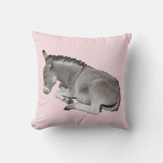 Cute sleeping baby donkey foals cushion (Front)