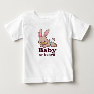 Cute Sleeping Baby Monkey "Baby on Board" Car T-Shirt