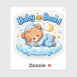 Cute Sleeping Bear Baby on Board