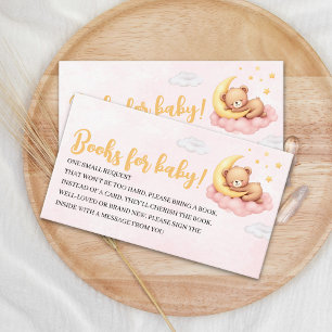 Cute Sleeping Bear - Baby Shower Girl Enclosure Card