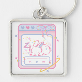 Cute Sleeping Bunny Key Ring