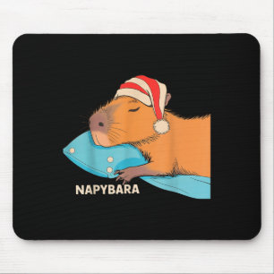 Cute Sleeping Capybara Napybara Pajamas Boys Girls Mouse Pad