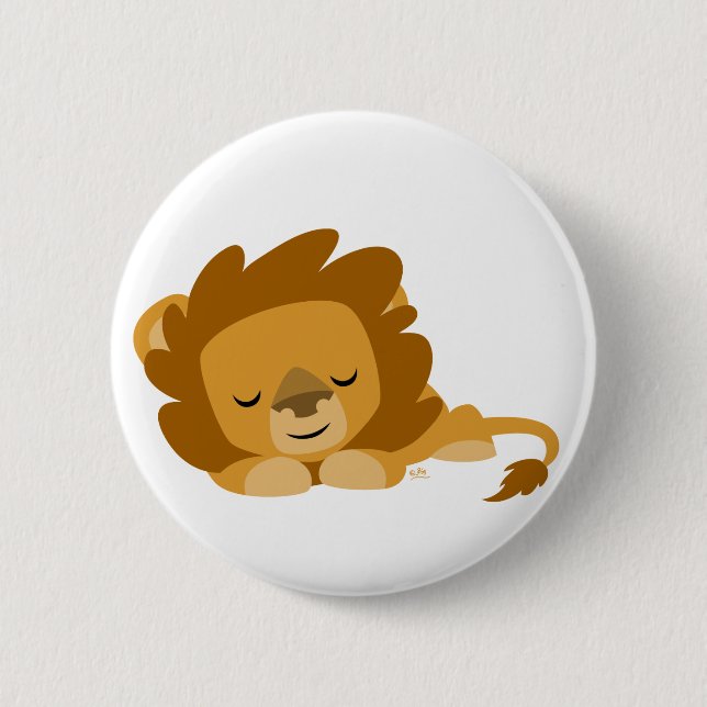 Cute Sleeping Cartoon Lion 6 Cm Round Badge (Front)