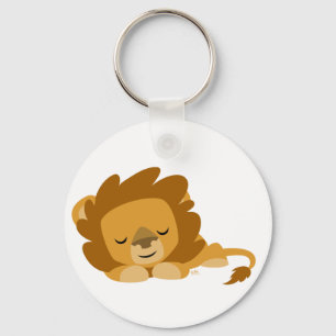 Cute Sleeping Cartoon Lion Key Ring