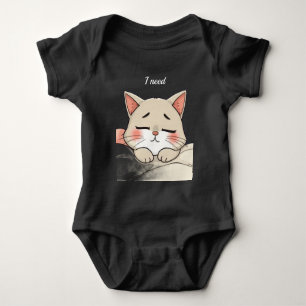 Cute Sleeping Cat I Need a Nap Kawaii Artwork Baby Bodysuit