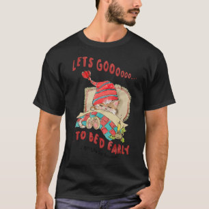 Cute Sleeping Cat Lets Go To Bed Early Cat Mum T-Shirt