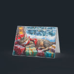 Cute Sleeping Cat On Christmas Packages Holiday Card<br><div class="desc">Cute Sleeping Cat On Christmas Packages,  personalise the text to anything you want when you order</div>