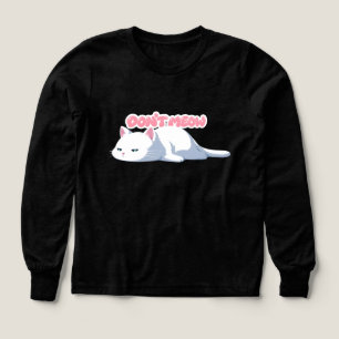 Cute Sleeping Cat Pink Bubble Lettering