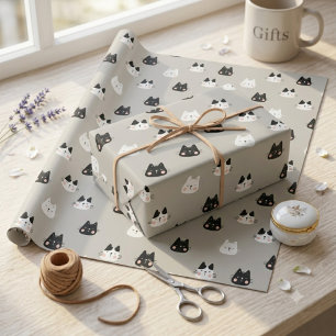 Cute Sleeping Cats Seamless Pattern Wrapping Paper