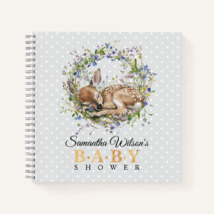 Cute Sleeping Doe Baby Shower Guest Book
