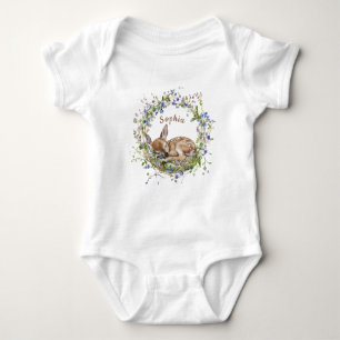 Cute Sleeping Doe Girl Baby Shower Bodysuit