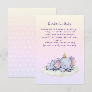 Cute Sleeping Elephant Baby Shower Enclosure Card