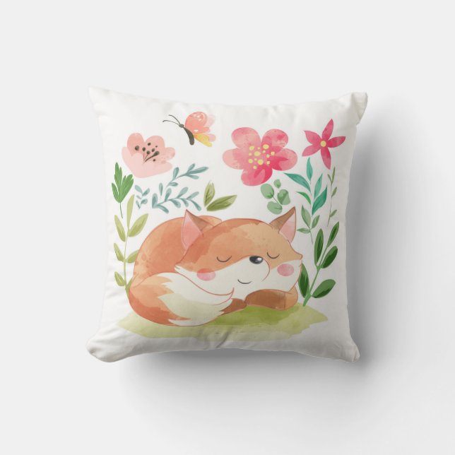Cute Sleeping Fox Cushion (Front)