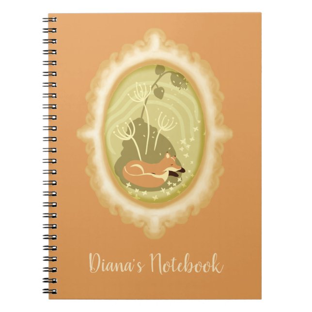 Cute Sleeping Fox Custom Notebook (Front)