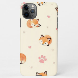 Cute Sleeping Fox Pattern Phone Case