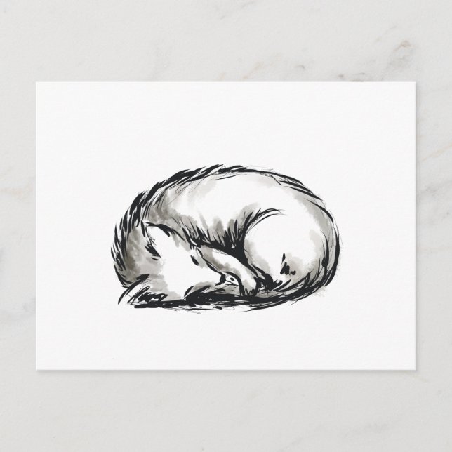 Cute sleeping fox postcard (Front)