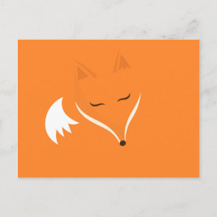 Cute sleeping fox postcard