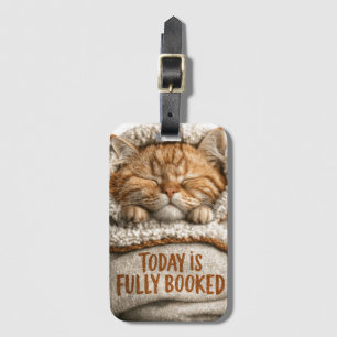 Cute Sleeping Ginger Kitten Swaddled in Blanket Luggage Tag