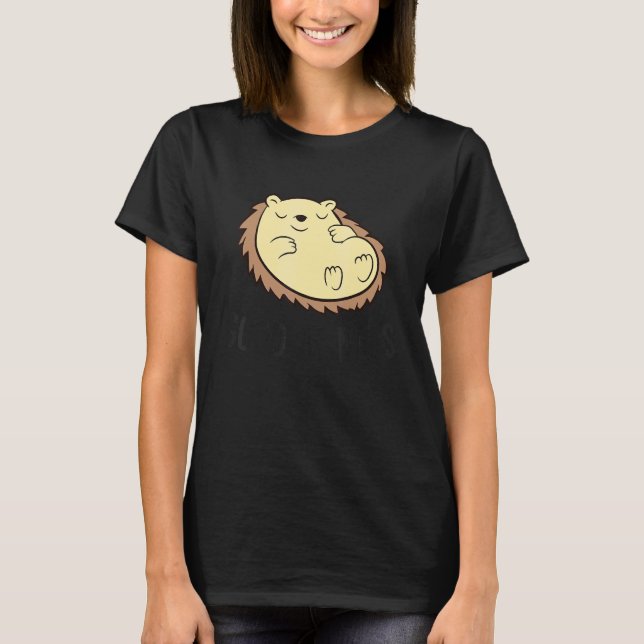 Cute Sleeping Hedgehog Good At Naps  Hedgehog T-Shirt (Front)