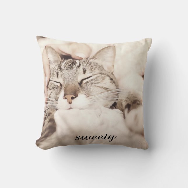 Cute Sleeping Kitten  Cushion (Front)