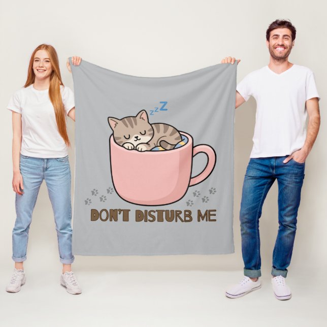 Cute Sleeping Kitten in Teacup baby blanket (In Situ)