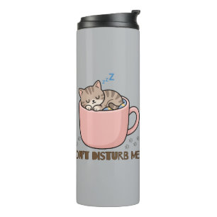 Cute Sleeping Kitten in Teacup Thermal Tumbler