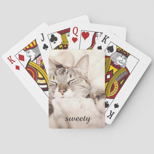 Cute Sleeping Kitten  Playing Cards (Back)
