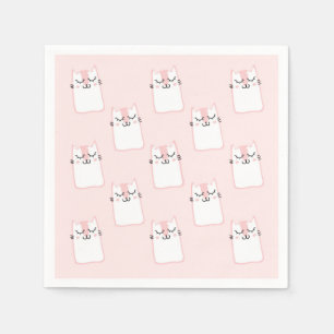 Cute Sleeping Kitty Cat Pattern Napkin