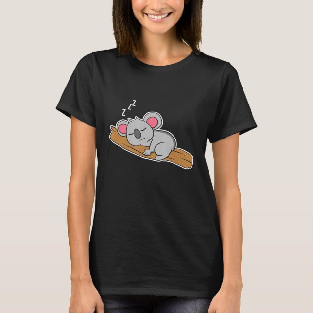 Cute Sleeping Koala Bear Funny Koala Bear Lover T-Shirt (Front)
